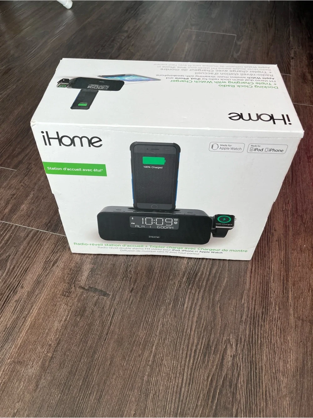 iHome Alarm Clock, Radio, Watch Charger Docking Station